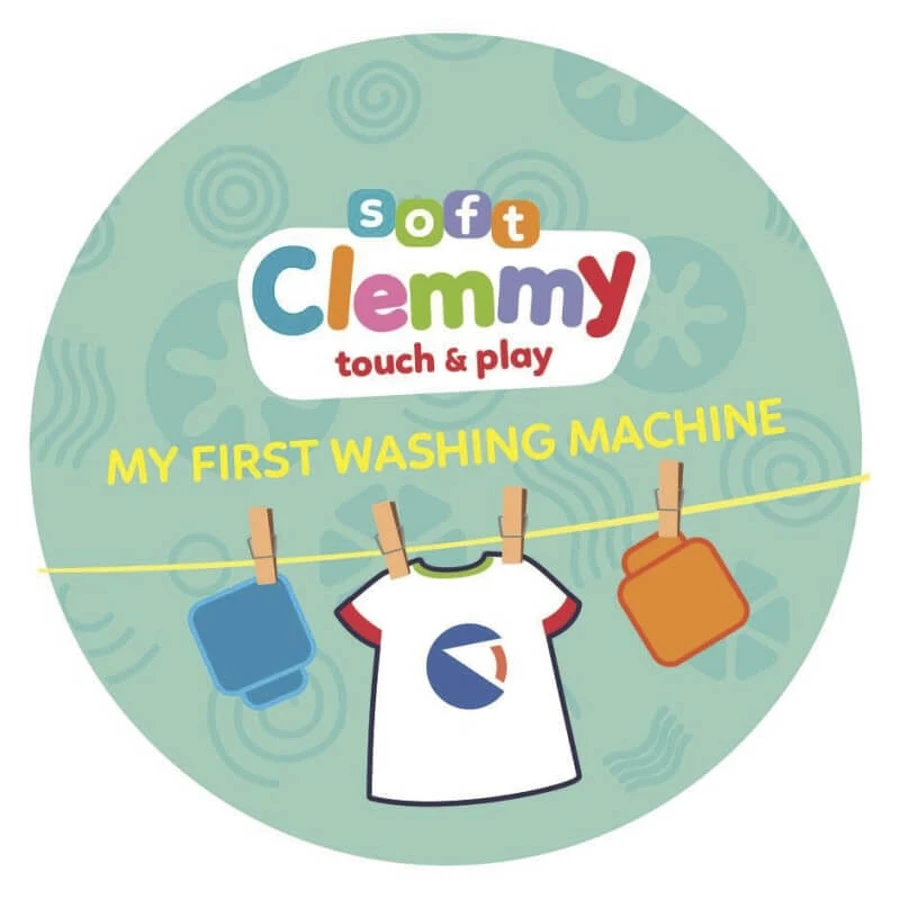 Clementoni Soft Clemmy: Mijn eerste wasmachine – Zintuiglijk speelgoed met 5 zachte blokjes
