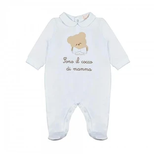 Coffret cadeau : grenouillère pour bébé avec motif, 0 à 3 mois – bleu clair