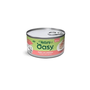 Oasy Wet Cat Natury Soft Jelly Chicken with Salmon - Complementary Food for Adult Cats, 85 g