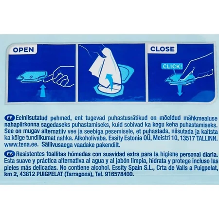 Lingettes humides Tena 3-en-1 - 48 lingettes humides