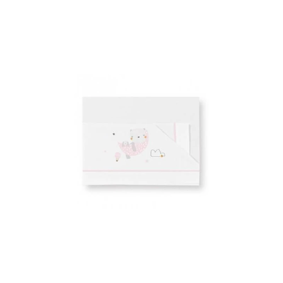 Coimasa driedelige set „Miniculla Volare”, wit en roze, 40x80 cm