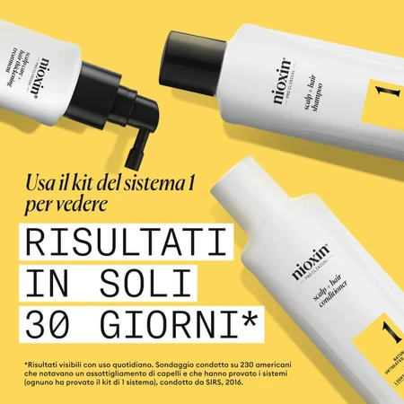 Nioxin System 1 Kit – Set für mehr Volumen: 300 ml Shampoo + 300 ml Spülung + 100 ml Kur