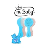 „I'm Baby“-Bürstenset mit Wollborsten und Kamm für Neugeborene ab 0 Monaten – verschiedene Farben