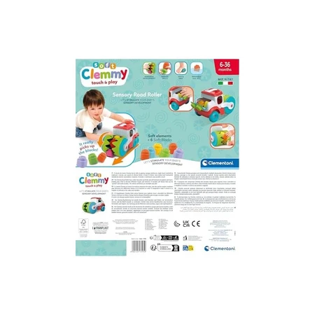 Clementoni Soft Clemmy Zintuiglijke blokkenetende roller – Interactief zacht voertuig