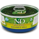Farmina N&amp;d Prime Wild Boar & Apple - Compleet voer voor volwassen katten, 70 g