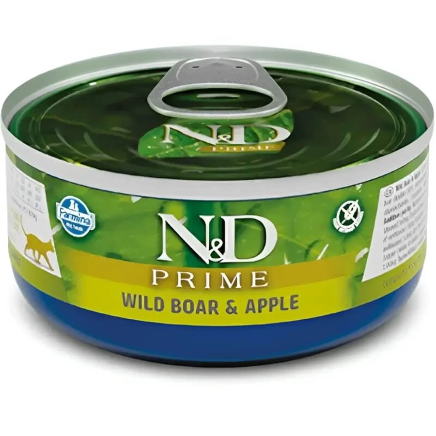 Farmina N&amp;d Prime Wildschwein & Apfel – Alleinfuttermittel für ausgewachsene Katzen, 70 g