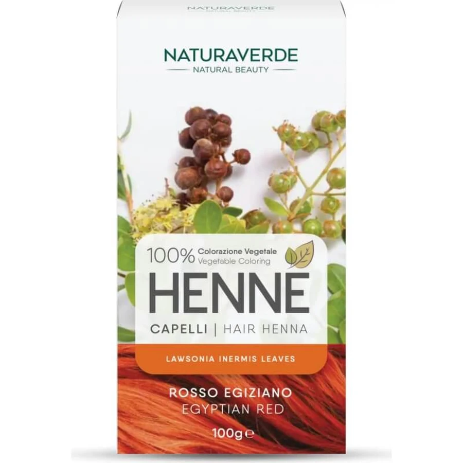Naturaverde Henna – Ägyptisches rotes Haarfärbemittel auf pflanzlicher Basis, 100 g
