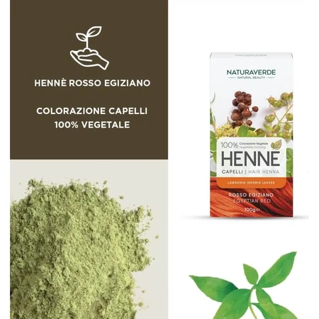 Naturaverde Henna – Ägyptisches rotes Haarfärbemittel auf pflanzlicher Basis, 100 g
