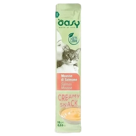 Oasy Creamy Snack - Salmon Mousse for Cats, 4 sticks, 15 g each