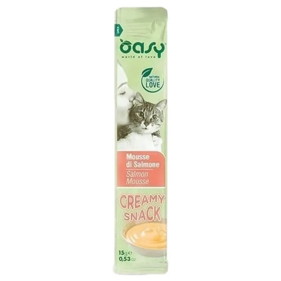 Oasy Creamy Snack - Salmon Mousse for Cats, 4 sticks, 15 g each