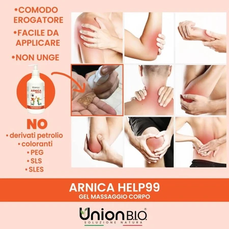 Union Bio Arnica Help99 - Gel corporel rafraîchissant et apaisant à l'arnica et à la griffe du diable, 500 ml