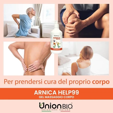 Union Bio Arnica Help99 - Gel corporel rafraîchissant et apaisant à l'arnica et à la griffe du diable, 500 ml