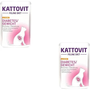Kattovit Diabetes Chicken - Natvoer voor volwassen katten met diabetes en voor gewichtsbeheersing, 85 g