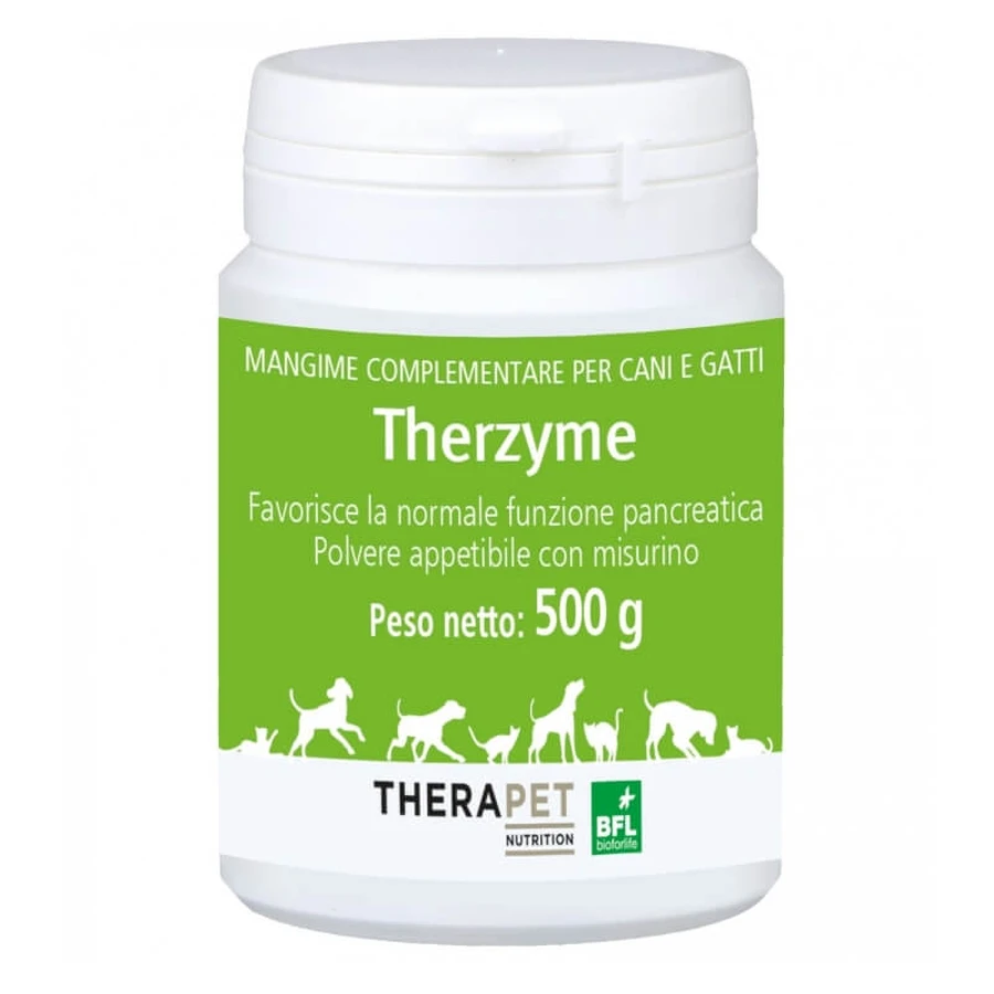 Therapet Therzyme XL - Aanvullend diervoeder voor honden en katten van alle leeftijden, poeder, 500 g