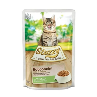 Bouchées de veau Stuzzy - Aliment complet pour chats adultes, 85 g