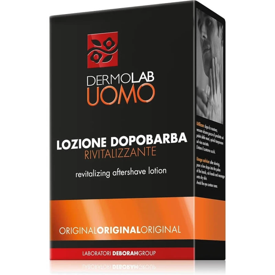 Deborah Uomo - Energy Box with 50 ml Energizing Anti-Fatigue Gel Cream + 100 ml Revitalizing After-Shave Lotion + Toiletry Bag