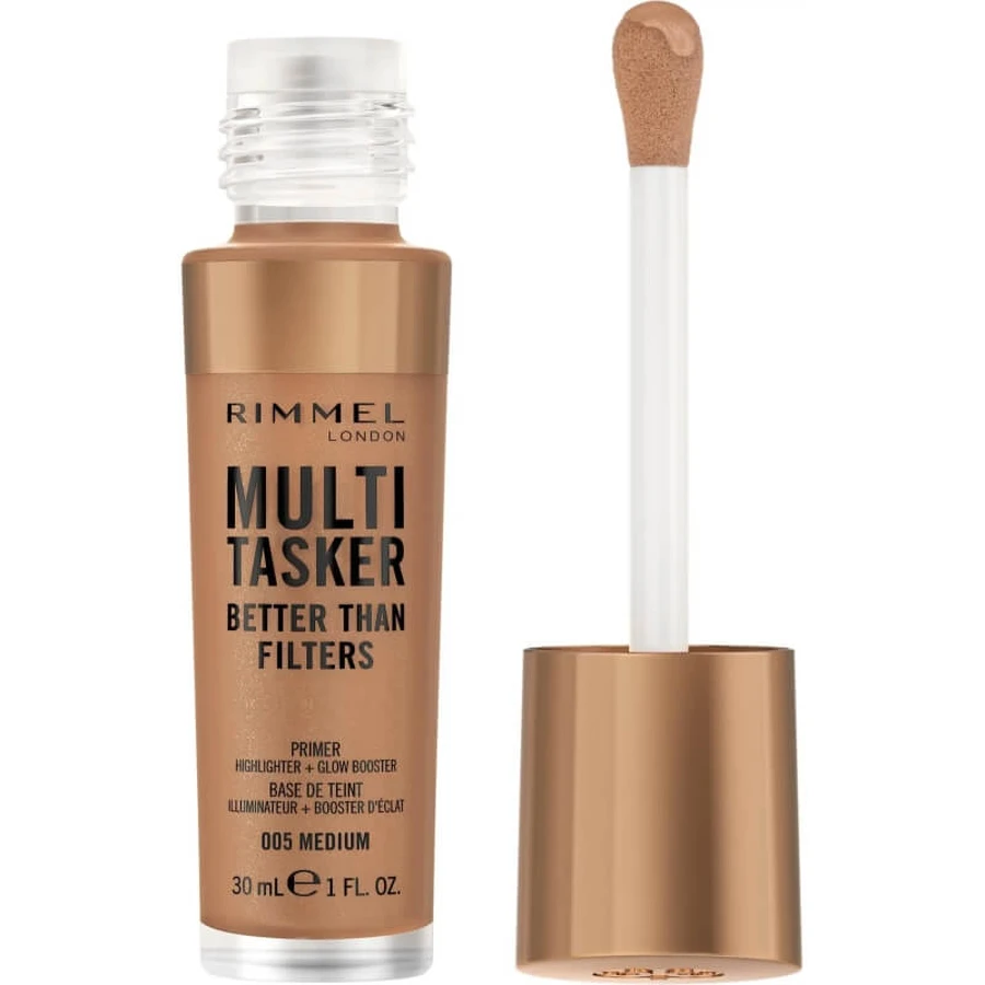 Rimmel Multi-Tasker Better Than Filters 3-in-1 – Grundierung, Glow-Booster &amp; Highlighter Nr. 005 Medium
