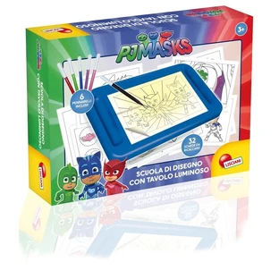 Lisciani PJ Masks Mal-Set – Leuchttisch zum Zeichnen und Nachzeichnen mit 32 Karten, 16 Blättern und 6 Stiften (A4-Format)