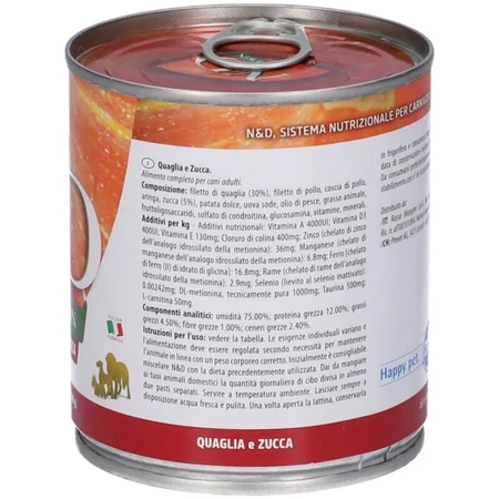 Farmina N&amp;d Pumpkin Adult Wachtel und Kürbis – Alleinfuttermittel für ausgewachsene Hunde, 285 g