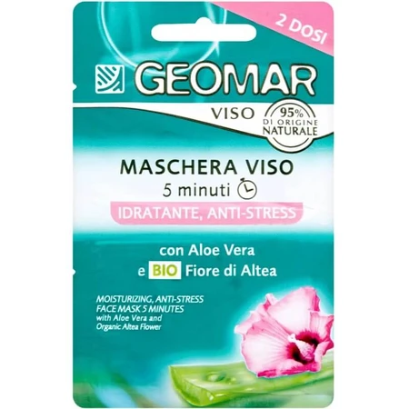 Geomar 5-Minute Face Mask - Hydraterend en stressverlagend met biologische heemstbloem en aloë vera, 2 doseringen, 15 ml