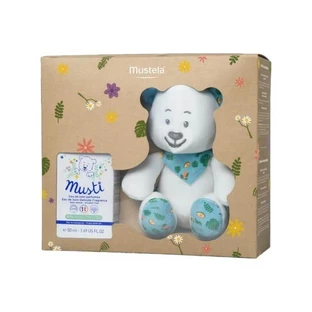 Coffret cadeau Mustela Musti - Eau parfumée sans alcool pour enfants, 50 ml + ours en peluche