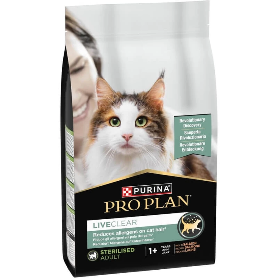 Purina Pro Plan LiveClear Salmon - Complete Food for Neutered Adult Cats, 1.4 kg