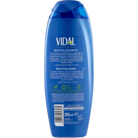 Vidal Sea Minerals - Champú revitalizante para la ducha, 250 ml