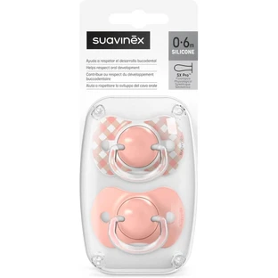 Suavinex Wild & Free - 2 chupetes de silicona Sx Pro, 0-6 meses, rosa