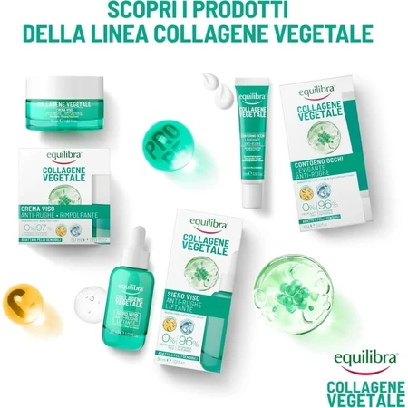 Colágeno de origen vegetal Equilibra - Crema facial antiarrugas reafirmante, 50 ml