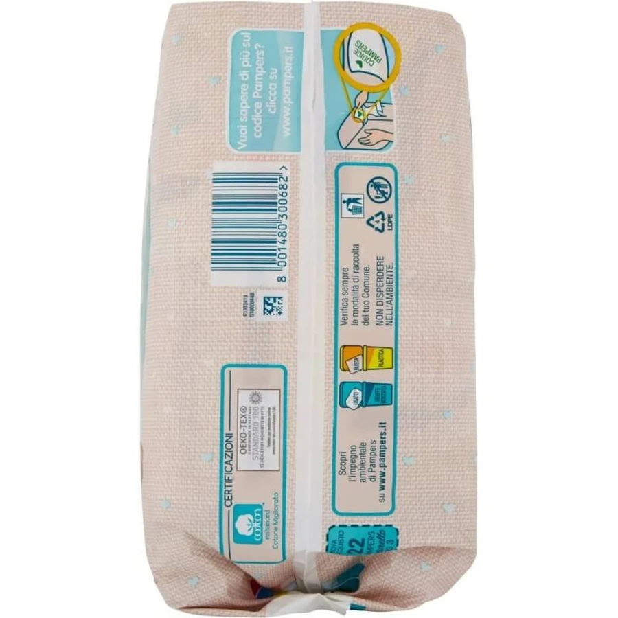 Pampers Naturello - 22 pañales con forro de algodón, talla 3 (4–9 kg)