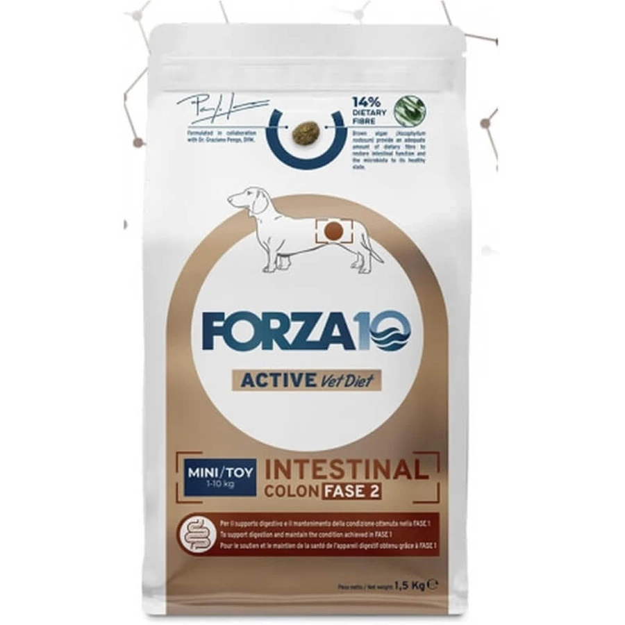 Forza10 Forza 10 Intestinal Colon Phase 2 Mini/Toy Fish - Aliment complet pour chiens souffrant d'intolérances digestives, 1,5 kg