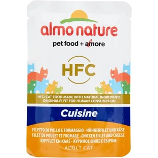 Almo Nature HFC Jelly au filet de poulet et au fromage - Nourriture humide pour chats adultes, 55 g