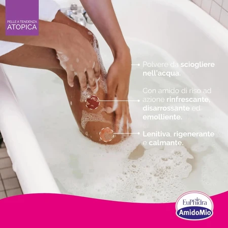 Euphidra Amidomio : poudre de bain rafraîchissante pour nouveau-nés, 125 g