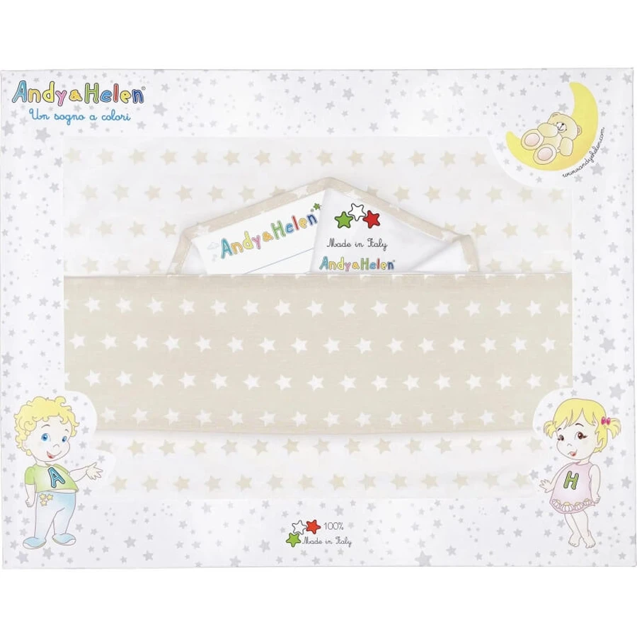 Juego de sábanas para cuna de 3 piezas con estampado gris de Andy &amp; Helen