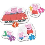 Clementoni Supercolor „Mein erstes Peppa Pig“-Puzzle – 4 Puzzles in verschiedenen Formen, ab 2 Jahren