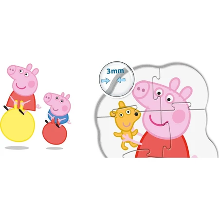 Clementoni Supercolor „Mein erstes Peppa Pig“-Puzzle – 4 Puzzles in verschiedenen Formen, ab 2 Jahren