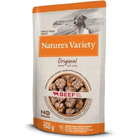 Nature's Variety Original Mini-pâté au bœuf sans céréales - Pâté complet pour chiens adultes, format mini, 150 g