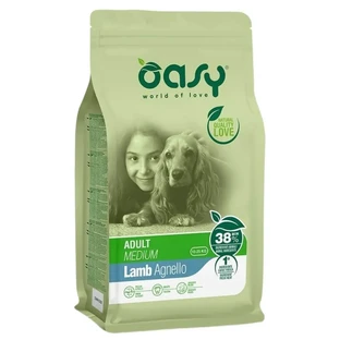 Oasy Adult Medium Lamb - Aliment complet pour chiens adultes de taille moyenne, 3 kg