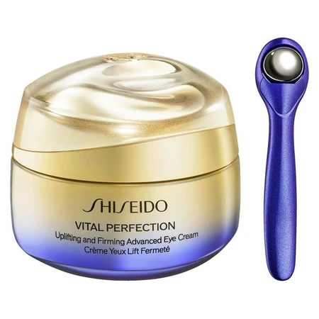 Crème contour des yeux avancée Vital Perfection de Shiseido, liftante et raffermissante - Crème contour des yeux raffermissante 15 ml + accessoire de massage