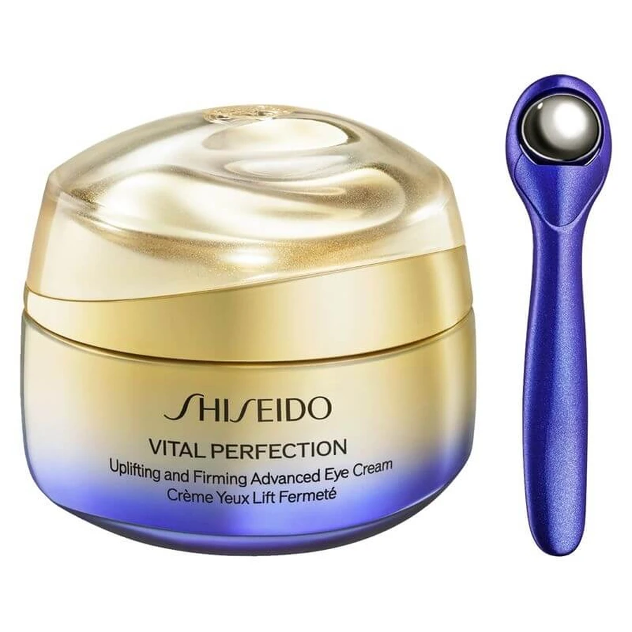 Crème contour des yeux avancée Vital Perfection de Shiseido, liftante et raffermissante - Crème contour des yeux raffermissante 15 ml + accessoire de massage