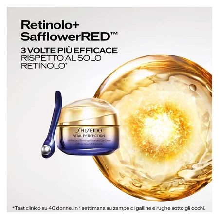 Crème contour des yeux avancée Vital Perfection de Shiseido, liftante et raffermissante - Crème contour des yeux raffermissante 15 ml + accessoire de massage