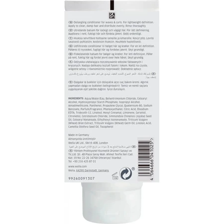 Wella Nutricurls - Acondicionador para cabello ondulado y rizado, 200 ml