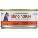 Almo Nature Almo HFC Kip met pompoen - Compleet voer voor volwassen katten, 70 g