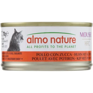 Almo Nature Almo HFC Huhn mit Kürbis – Alleinfuttermittel für ausgewachsene Katzen, 70 g