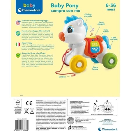 Clementoni Pull-Along Baby Pony - Pull-Along Toy, 6–36 m