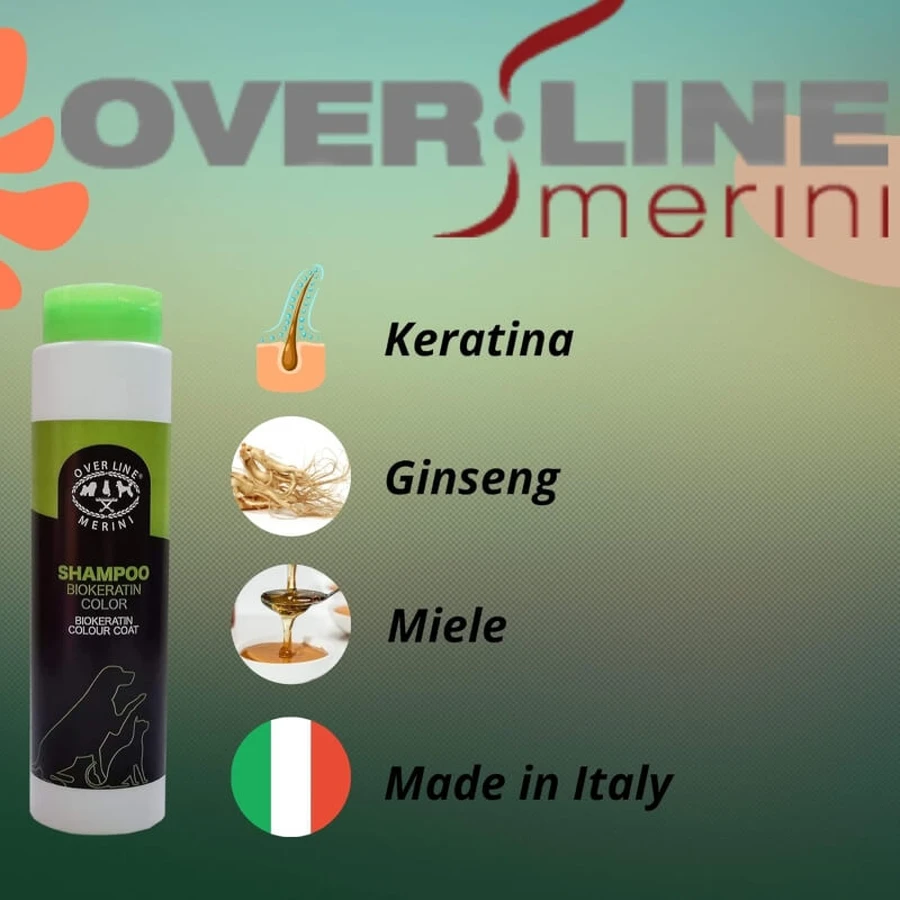 Merini Maurizio Bio Keratin Long Coat - Champú para pelajes largos con bioqueratina, ginseng y miel, 250 ml