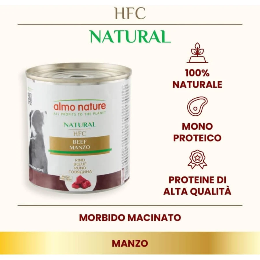 Almo Nature HFC Natural Beef – Nassfutter für erwachsene Hunde, 290 g