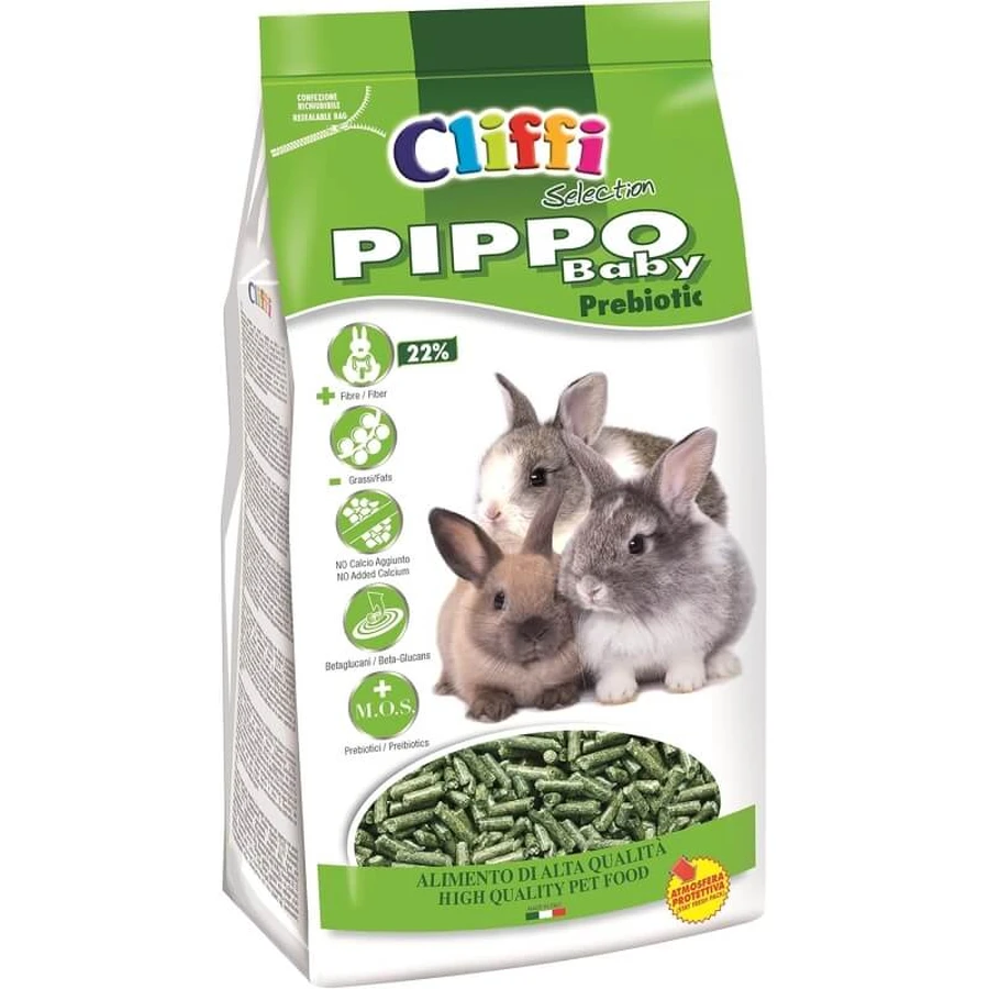 Cliffi Pippo Baby Prebiotic - Compleet voer voor jonge en volwassen konijnen, 900 g