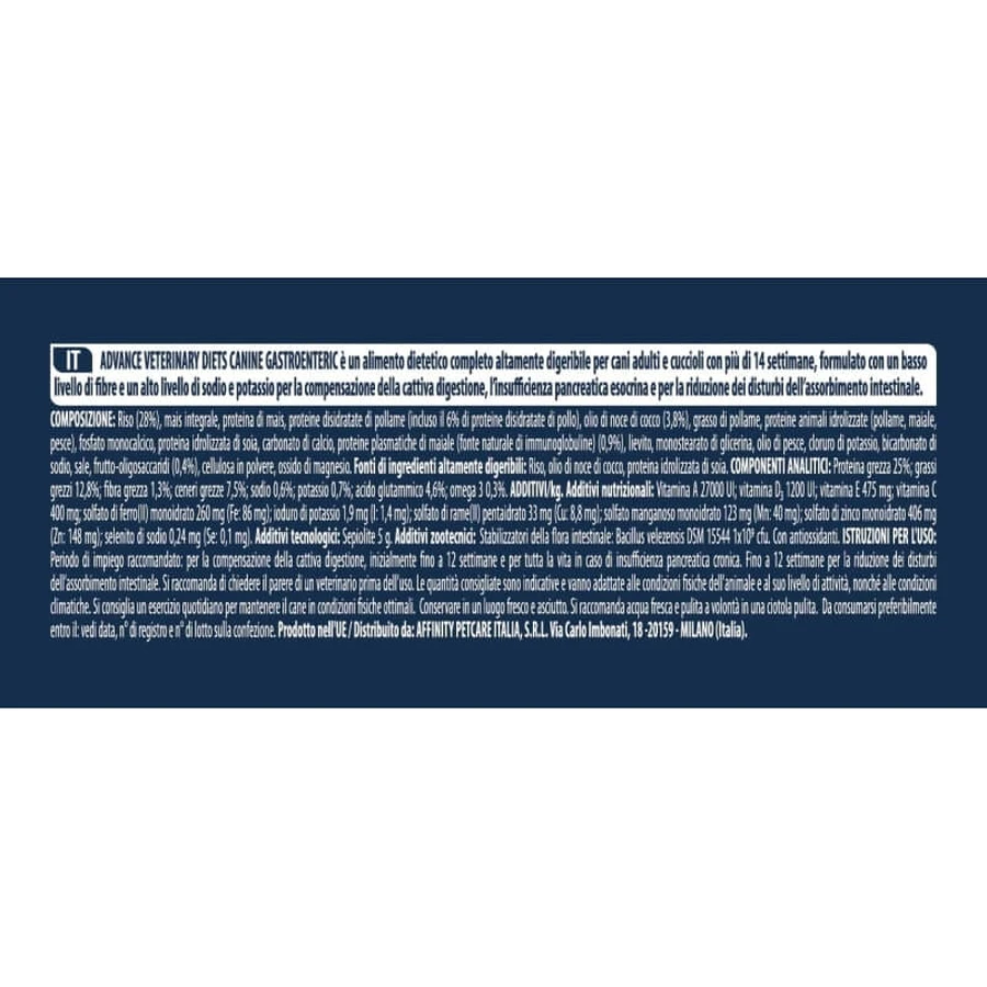 Advance Veterinary Diets Gastroenteric - Aliment complet pour chiots et chiens adultes souffrant de troubles gastro-intestinaux, 3 kg