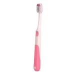 Suavinex Oralcare Junior - Cepillo de dientes manual para mayores de 6 años con funda protectora rosa